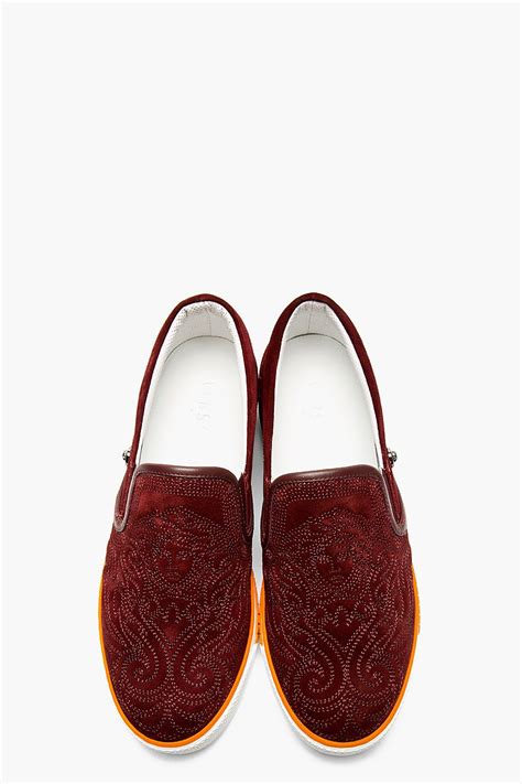 slippers for men versace|Versace slippers color burgundy.